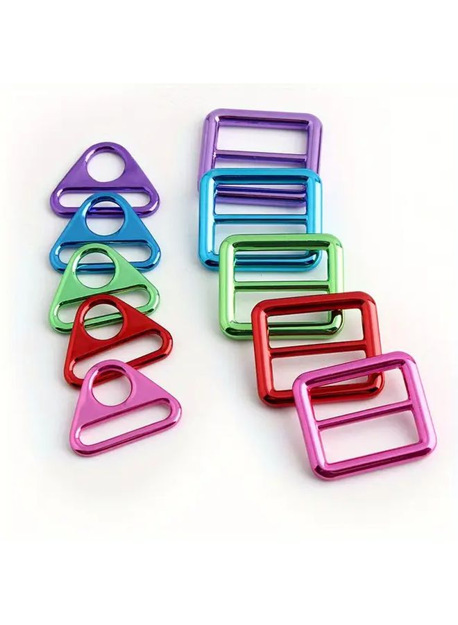 Green Metal Triangle Buckles 5Pcs Set Rust Resistant Hardware For Belts Bags DIY - Image 2